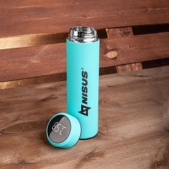 Фото Термос 450 мл с термодатчиком бирюзовый NISUS (N.TM-049-T) АКЦИЯ!!!