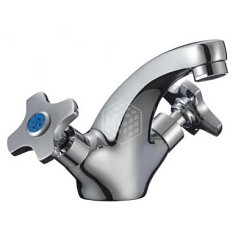 Фото Смеситель д/умывальника SL115-161 двуручковый, хром, шпилька, РМС РАСПРОДАЖА