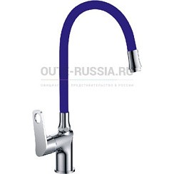 Фото .Смеситель д/кухни T30293B-3 одноручковый с гиб. изл.,Ø35 синий (Zn) OUTE