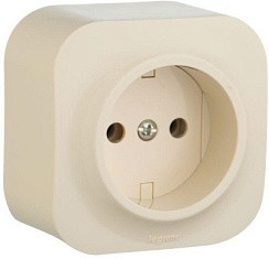 Фото Розетка 1-м ОП Quteo 16А IP20 2P без заземл. без защ. шторок сл. кость Leg 782240