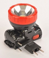 Фото Облик фонарь налобный 2078 (акк. 4V 0.7Ah) 1св/д 3W COB (200lm), черн+красн/пласт, 2 реж, з/уАКЦИЯ!!