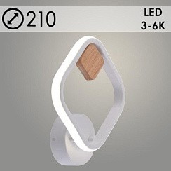 фото Бра DK6344A/1 WT+WOOD белый/дерево 20W LED 3000K-6000K d210, HN24