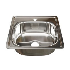 Фото Мойка врезная 48х48, 0,6 мм, 160 мм, выпуск 3 1/2, сифон, MIXLINE