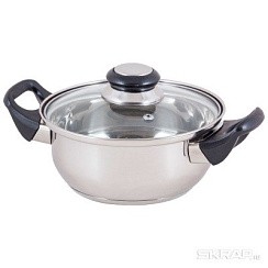 фото Кастрюля 1,4л из нерж стали с крышкой (стекло) BAK-01, 1,4 л, ручки - бакелит, фото Кастрюля 1,4л из нерж стали с крышкой (стекло) BAK-01, 1,4 л, ручки - бакелит,
