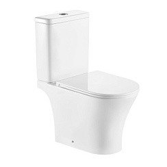 Фото Унитаз-компакт A2801,безободковый, сиденье тонкое ДП, крепления, арматура, гориз. выпуск