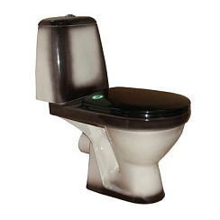 Фото .Унитаз-компакт Премьер черный (гориз, нижн, сид, 2-кн. арм) (Rosa)