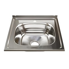 Фото Мойка накладная 50х50, 0,6мм, 160 мм, выпуск 3 1/2, с сифоном, MIXLINE