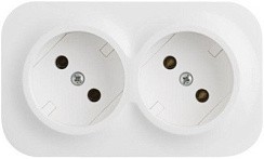 Фото Розетка 2-м ОП Quteo 16А IP20 250В 2х2P без заземл. без защ. шторок бел. Leg 782231
