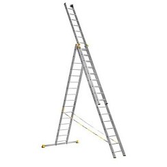 Фото Лестница, 3 х 12 ступеней, алюминиевая, трехсекционная СИБРТЕХ // Pоссия