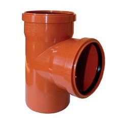 Фото Тройник Ду110*110*90 наружный оранж.