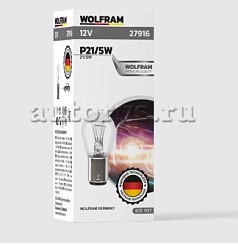 Фото Автолампа P21/5W 12V BAY15d WOLFRAM габарит, стопсигнал, 2конт.