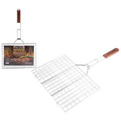Фото Решетка-гриль Ecos  плоская 35*25*1,5см /дл.60см (3.8/2.5/1.5мм) хром.сталь/дер. 104-D 999610
