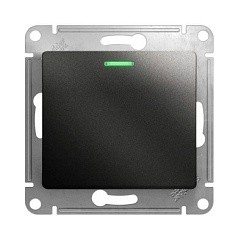 Фото Выключатель 1-кл., схема 1 антрацит с подсветкой в рамку Glossa GSL000713