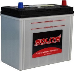 Фото АКБ 50а/ч п/п Asia 470A Solite  узкий тон. клеммы(L=238; b=129; h=227)