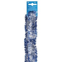фото Мишура "Норка 1", 1 штука, D 50мм, 2м, серебро с синими кончиками, Г-206/1