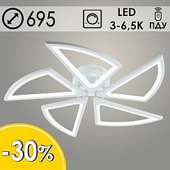 фото Люстра LI08496B/5 PR WT белый 140W LED 3000-6500K d695 ПДУ(ИК) диммер, HN22