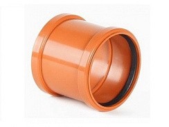 Фото Муфта Ду110 проходная наружная оранжевая