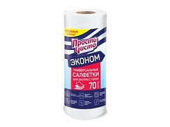 фото Салфетки в рулоне для сухой и влажной уборки 70шт ПРОСТО ЧИСТО