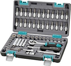 Фото Набор инструмента 57шт STELS 14101 1/4",  CrV, пластиковый кейс