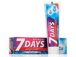 фото Зубная паста 7 days Rezolut Двойной кальций  без фтора 100мл