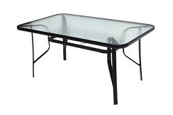 Фото Стол прямоугольный арт.SC-094 90х150см (каркас черный,столешница стекло) "Garden story"