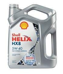 Фото Масло SHELL Helix HX8  5W40 A3/B4 SN   4л. синт. 550052837,550070336.550051529