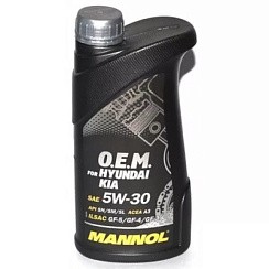 Фото Масло MANNOL O.E.M. for Korean cars (Hyundai Kia) 7713  5W30 A3/B4 SN/CH-4   1л. синт.