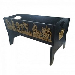 Фото Мангал большой "Королевские мотивы" (золото) (520*315*390, 1,5мм)