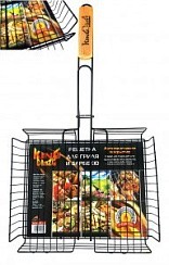 Фото Решетка-гриль глубокая антипригарн.31*25*5см (4.2/2.5/1.5мм) дл.60см хром.ст BQ-48N