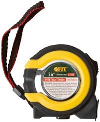 Фото Рулетка 5м*19мм прорезиненный корпус, двойной стопор "Техно" FIT