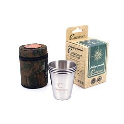 Фото Рюмка "СЛЕДОПЫТ" 60 мл в тубе из oxford camo pixel, рюмки без оплетки, 4 шт