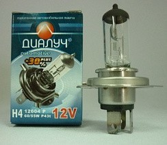 Фото Автолампа H4 12V 60/55W P43t + 30% Диалуч CLASSIC PLUS белый свет дальний и ближний Фото Автолампа H4 12V 60/55W P43t + 30% Диалуч CLASSIC PLUS белый свет дальний и ближний