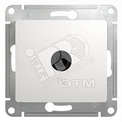 Фото Розетка телевизионная TV одиночная в рамку 1дБ Белая GLOSSA