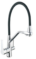 Фото Смеситель д/кухни под фильтр A60613-2 ALOUTE, Ø35, (AL) черный/хром OUTE