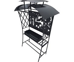 Фото Мангал с крышей, резной Медведь 1,2 м (2 уп.) арт.НПА3273