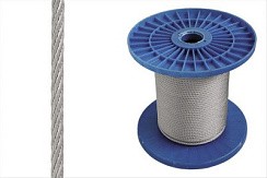 Фото Трос для растяжки DIN 3055 D5 стальной в ПВХ оболочке, покрытие цинк