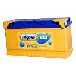 Фото АКБ 100а/ч п/п 900A Аком (L=353; b=175; h=190)