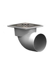 Фото Трап 110 косой 15х15 с металл. решеткой "СУХОЙ" затвор (ТП 105.110-150 НSDs)