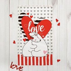 фото Полотенце "Love" 35х61 см, 100%  хлопок, рогожка, Доляна
