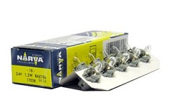 Фото Автолампа BAX 24V 1,2W B8,3d Narva серый цоколь панельная