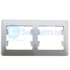 Фото Рамка 2 поста белая GLOSSA GSL000102