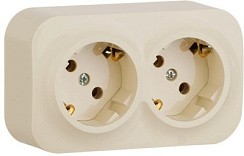 Фото Розетка 2-м ОП Quteo 16А IP20 250В 2х2P+E с заземл. без защ. шторок сл.кость Leg 782263