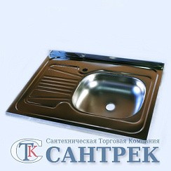 Фото Мойка накладная 60х80 Правая, 0,4мм (Турция)