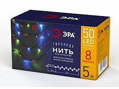 фото Гирлянда LED Нить 5 м мультиколор 8 режимов, 220V, IP20 ENIN-5M ЭРА  (100/1500)