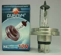 Фото Автолампа H4 12V  60/55W P45t Диалуч CLASSIC дальний и ближний