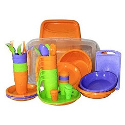 Фото Набор для пикника СЛЕДОПЫТ "Holiday" пластик, на 6 персон, контейнер АКЦИЯ!!!