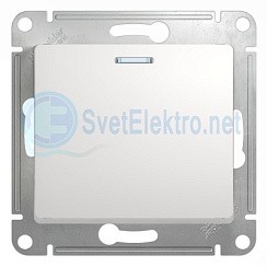 Фото Выключатель 1-кл. с подсветкой в рамку белый сх.1а GLOSSA GSL000113