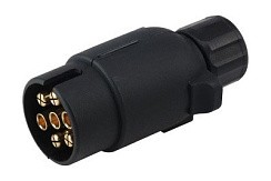 Фото Разъём трейлерный 7 штырей (вилка), пластик, d 37мм.