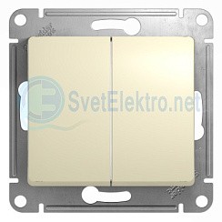 Фото Выключатель 2-кл. в рамку бежевый сх.5 GLOSSA GSL000251