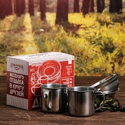 Фото Набор посуды "Для друзей", кружка 2 шт, тарелка 2 шт, чехол